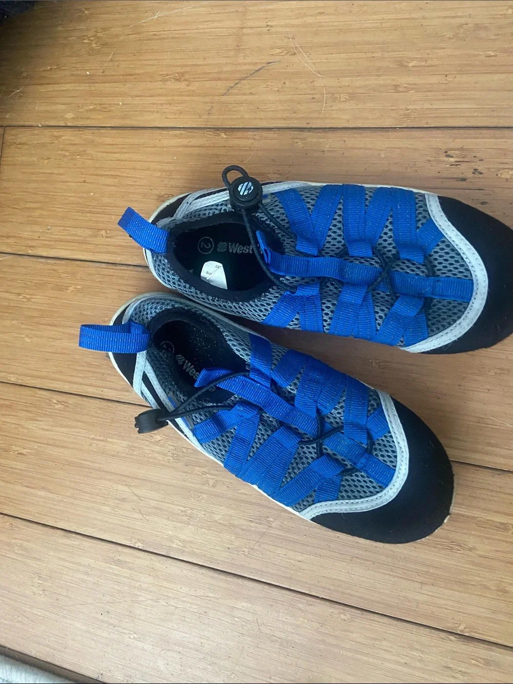 Kids Blue Mesh Water Shoes with Quick-Lock Lacing